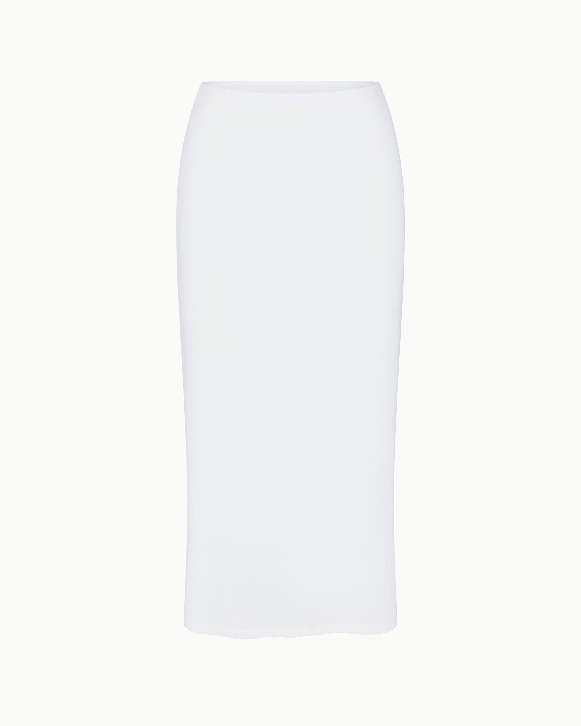 Soft Stretch Midi Skirt | Pearl White