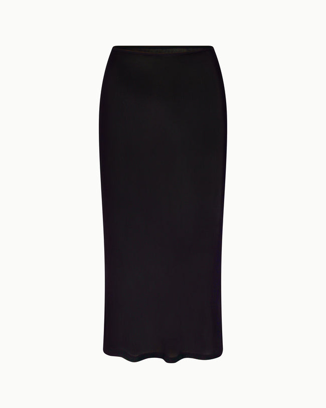 Mesh Midi Skirt | Black