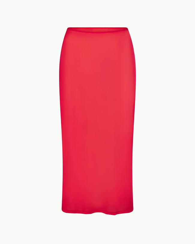 Mesh Midi Skirt | Cherry