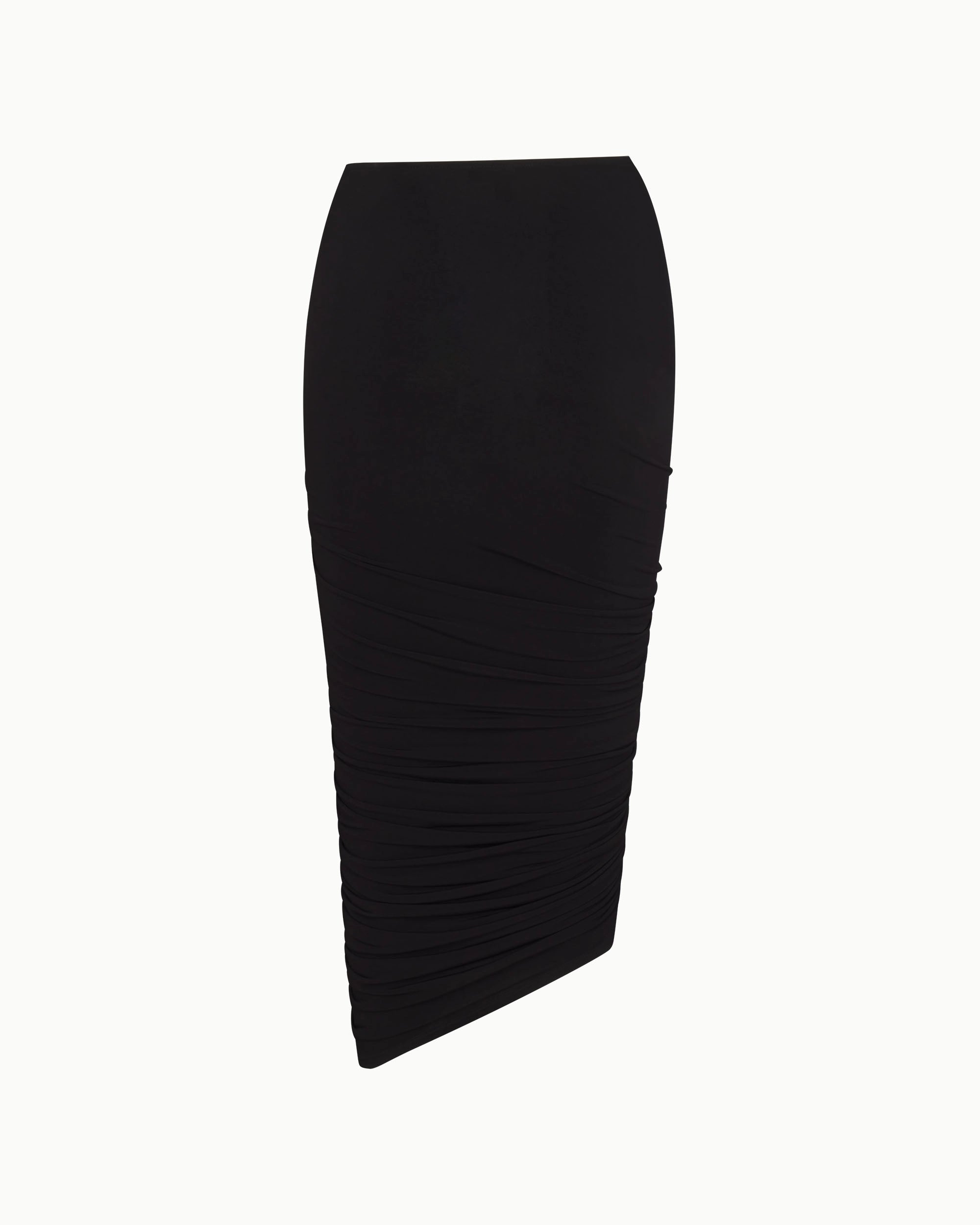 Asymmetrical Ruched Skirt | Black