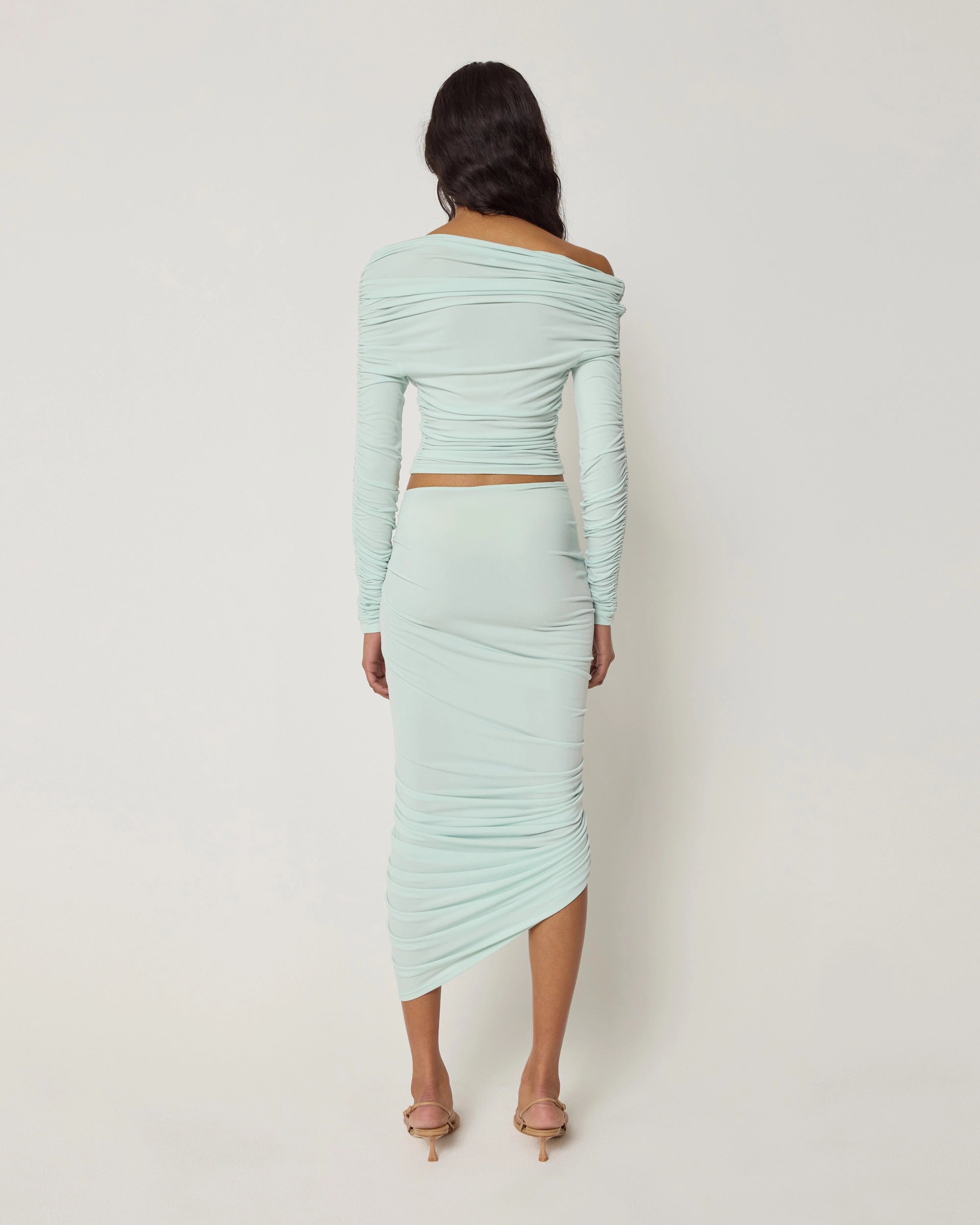 Asymmetrical Ruched Skirt | Surf Spray