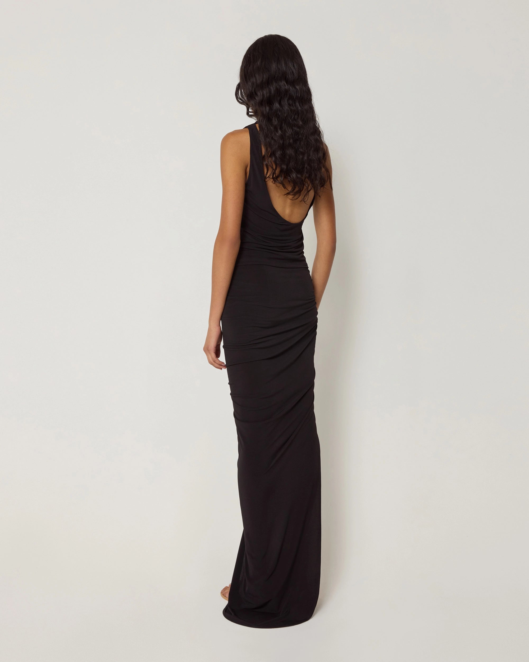 Ruched Maxi Skirt | Black