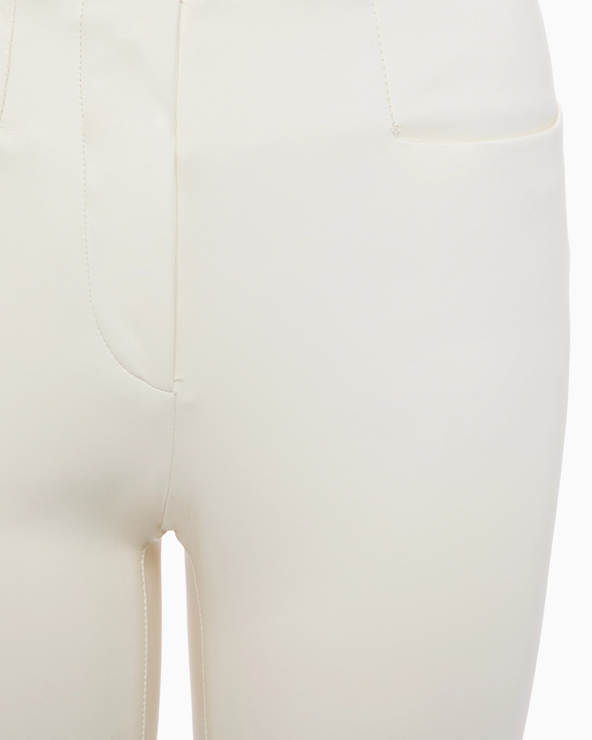 Faux Leather Trouser | Chalk