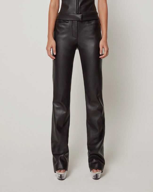 Faux Leather Trouser | Black