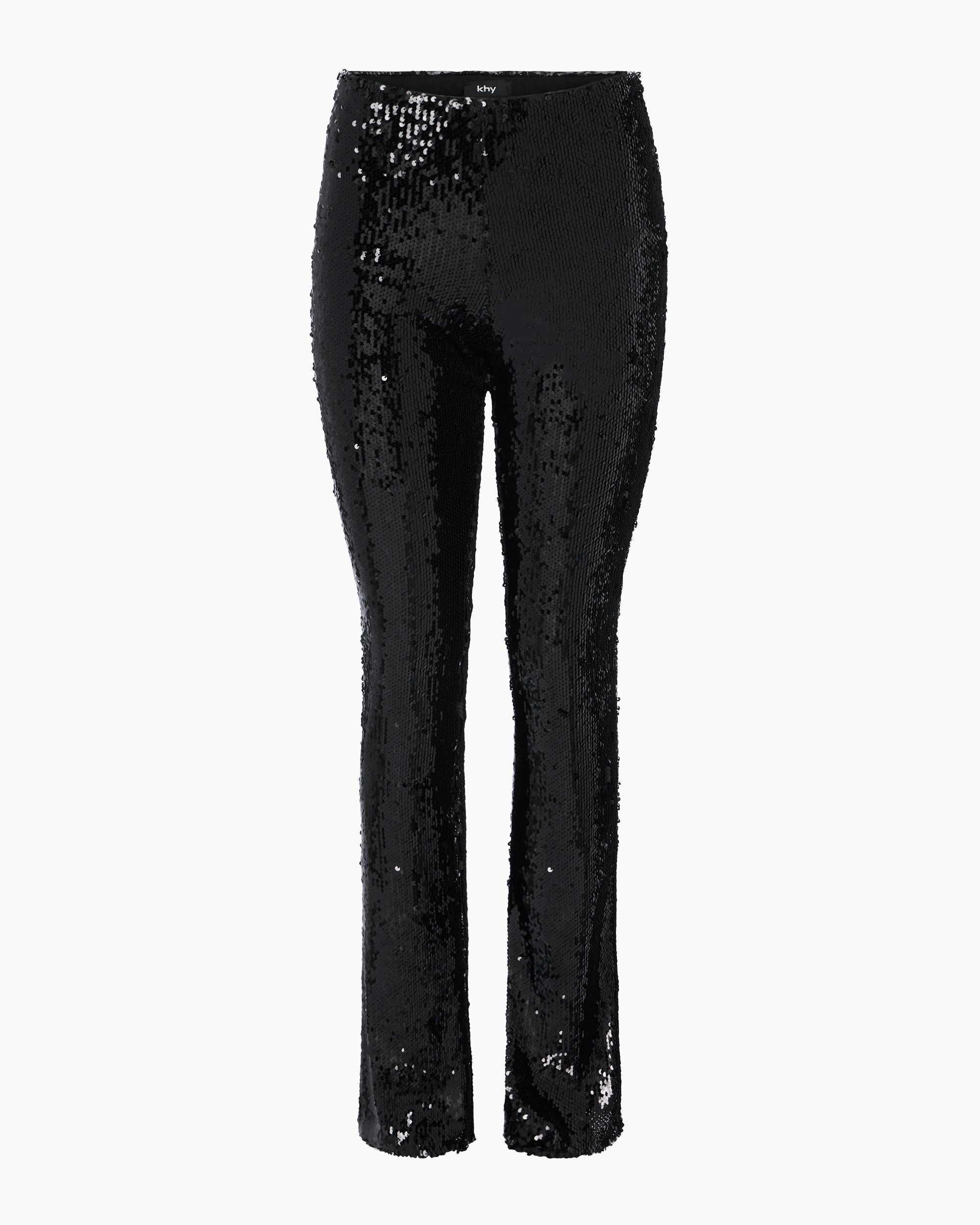 Sequin Low Rise Pant | Black