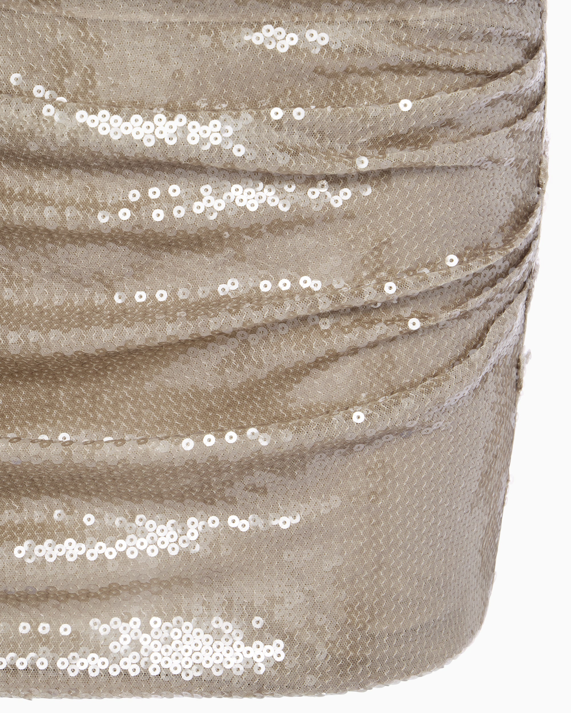 Sequin Ruched Mini Skirt | Champagne