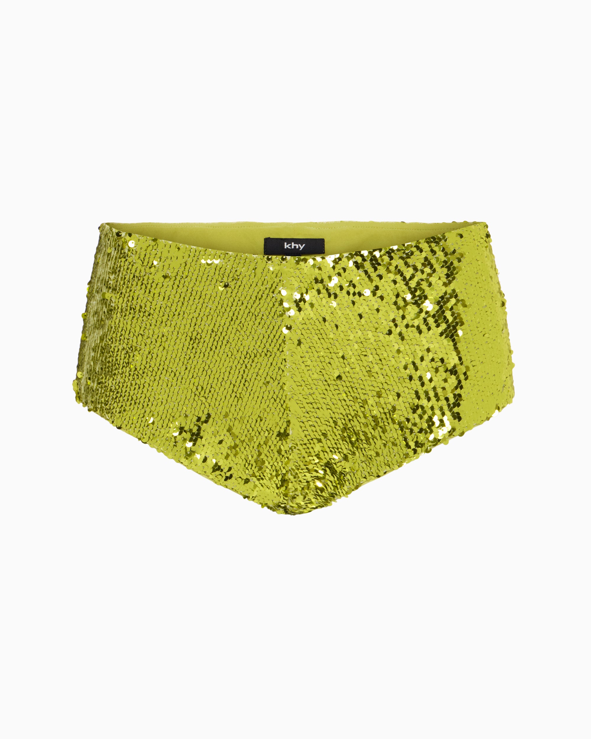 Sequin Micro Short | Chartreuse