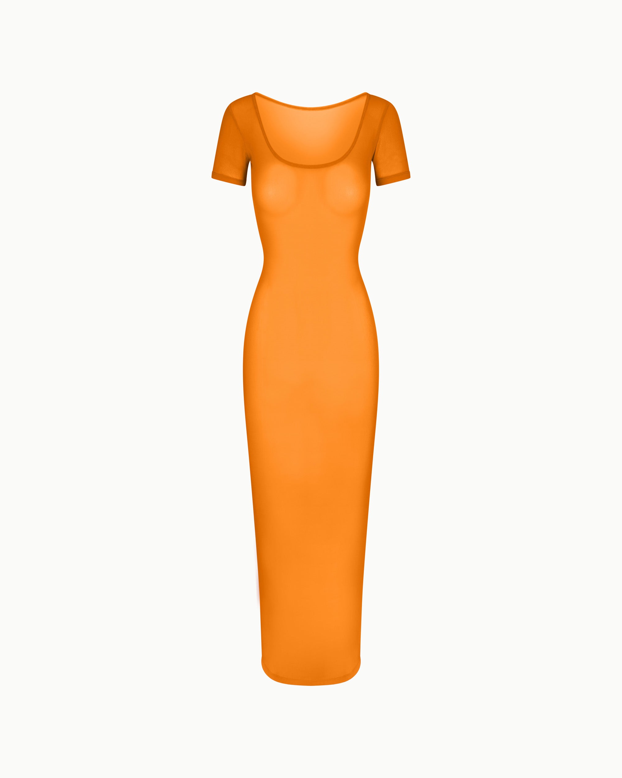 Mesh Scoop Neck Maxi Dress | Sunset