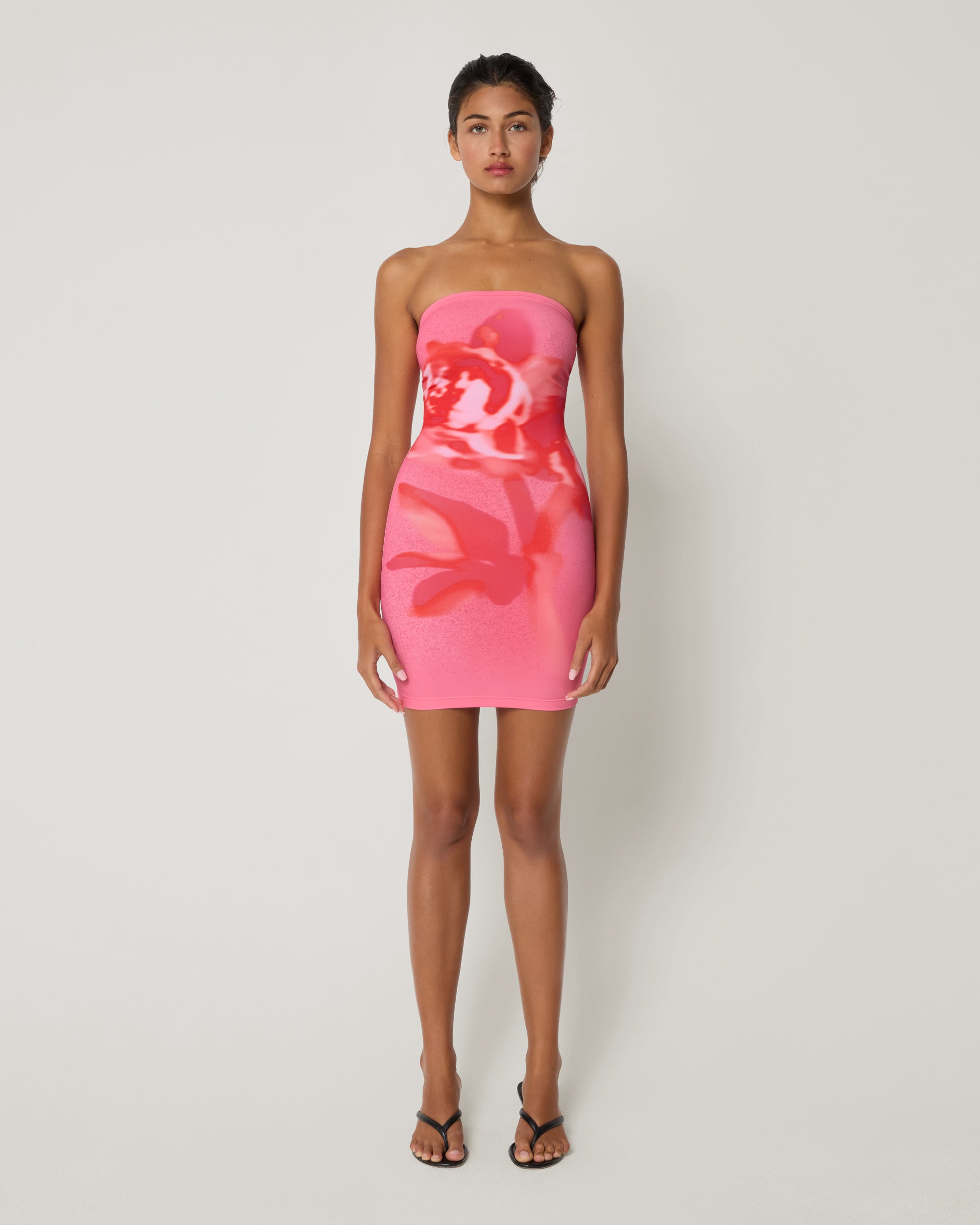 Smooth Stretch Strapless Mini Dress | Pink Peony