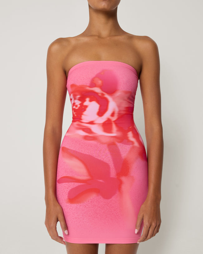 Smooth Stretch Strapless Mini Dress | Pink Peony