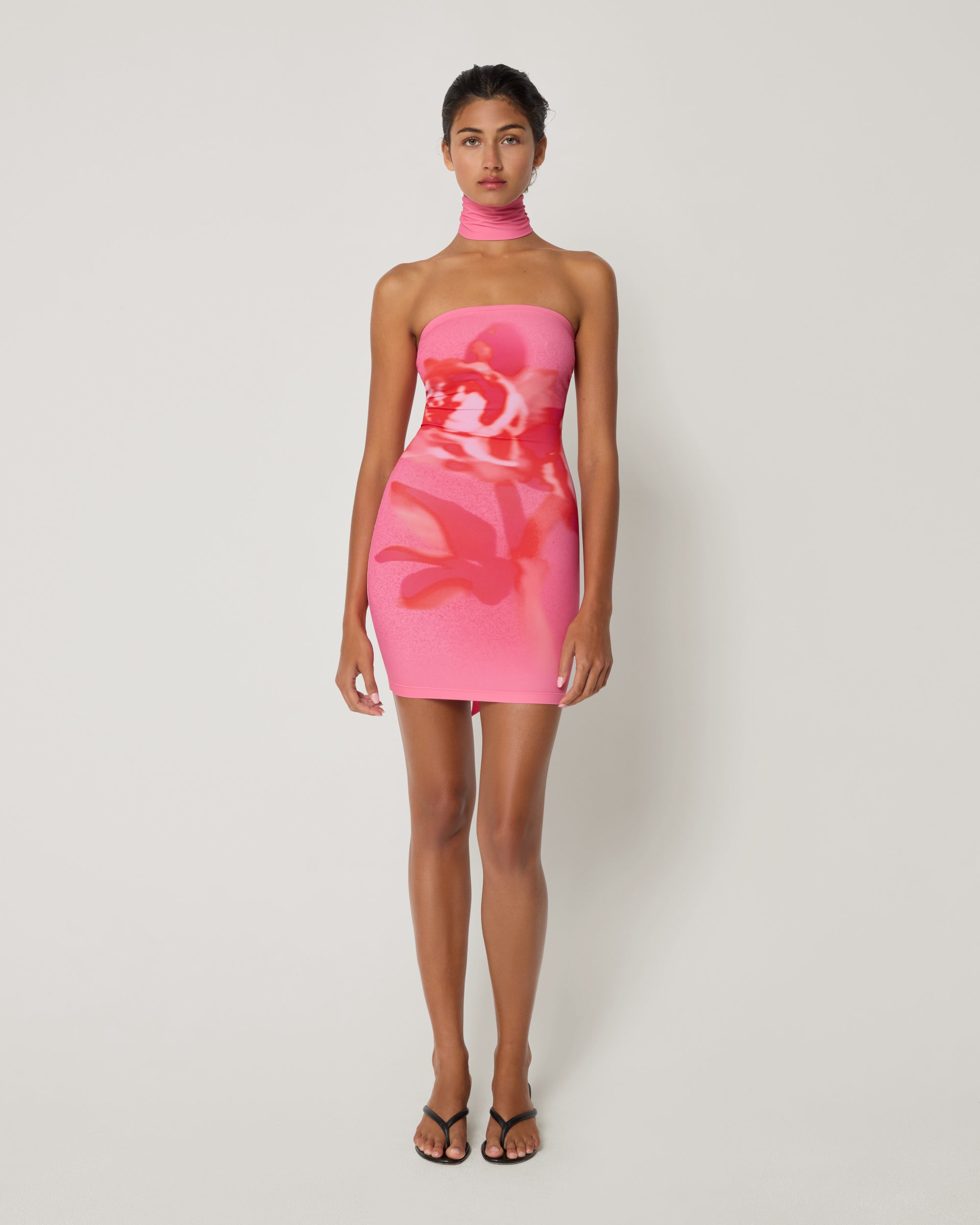 Smooth Stretch Strapless Mini Dress | Pink Peony