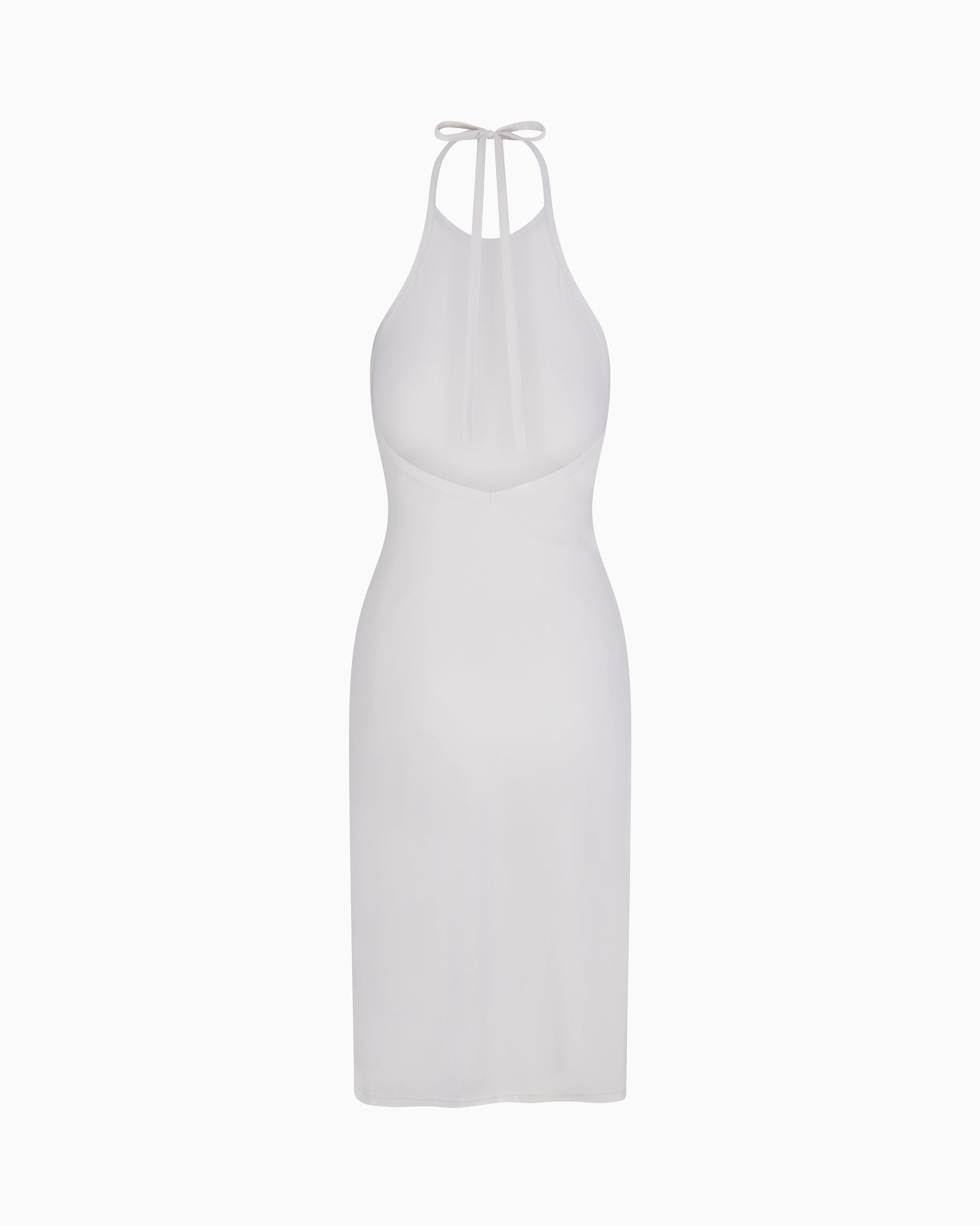 Smooth Stretch Halter Tunic | Light Grey