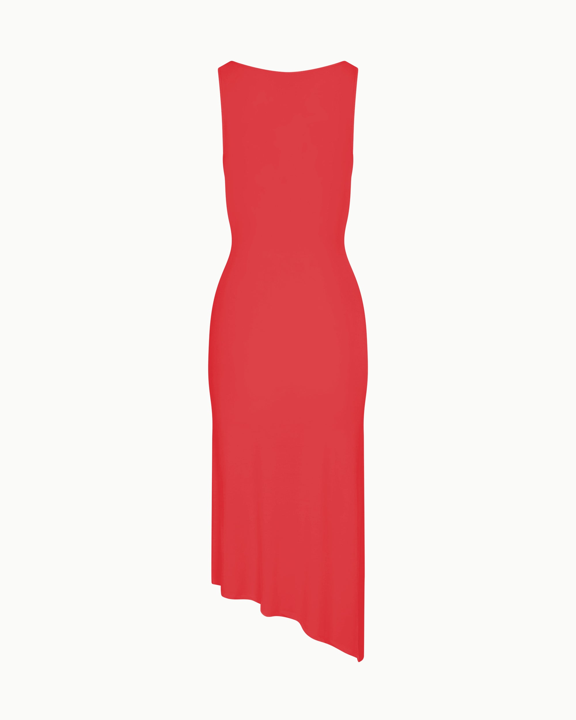 Soft Stretch Asymmetrical Midi Dress | Cherry