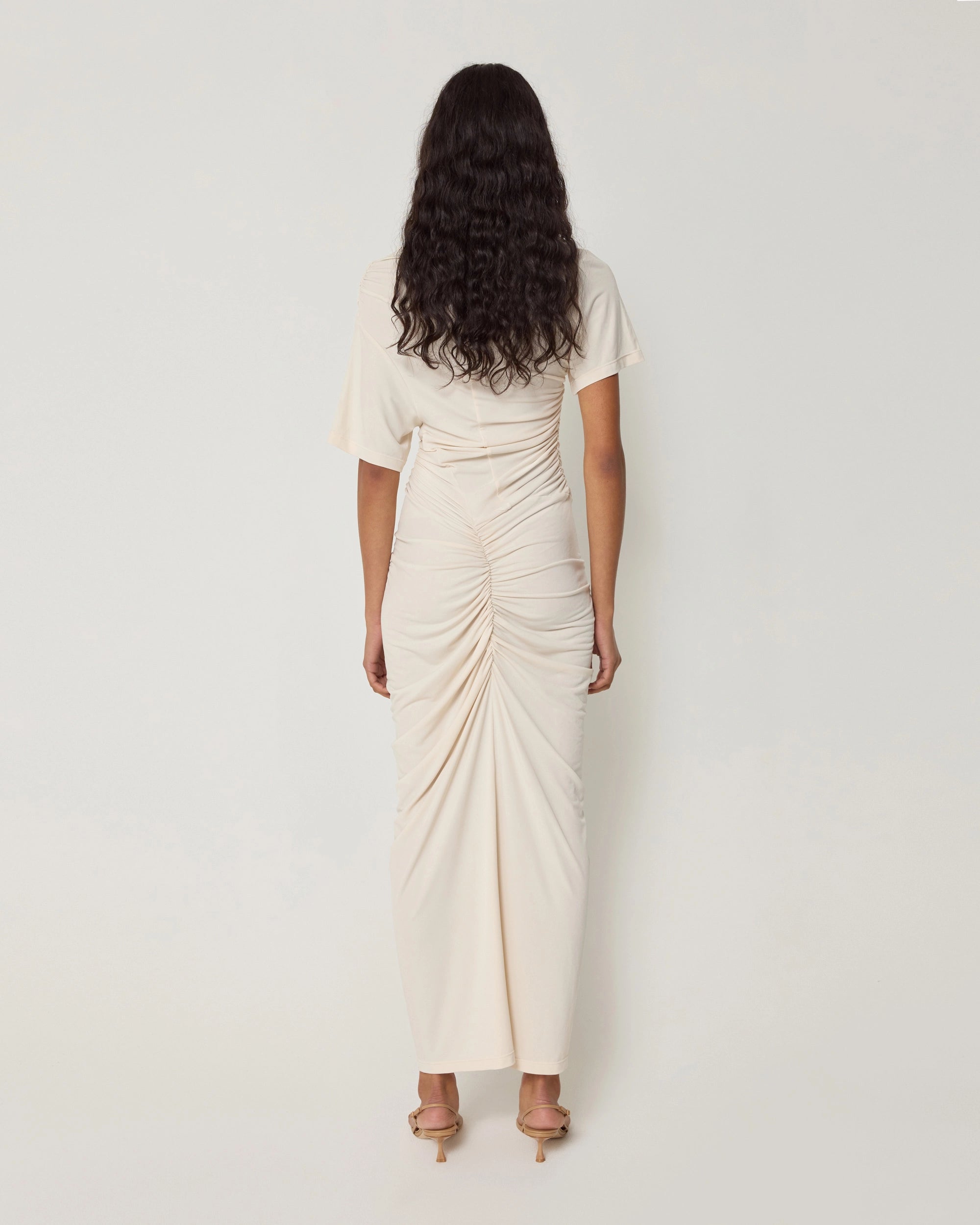 Asymmetrical Ruched Dress | Shell