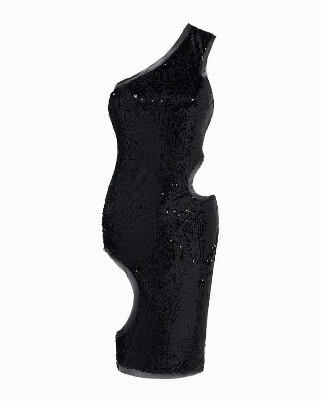 Sequin Cutout Dress | Black