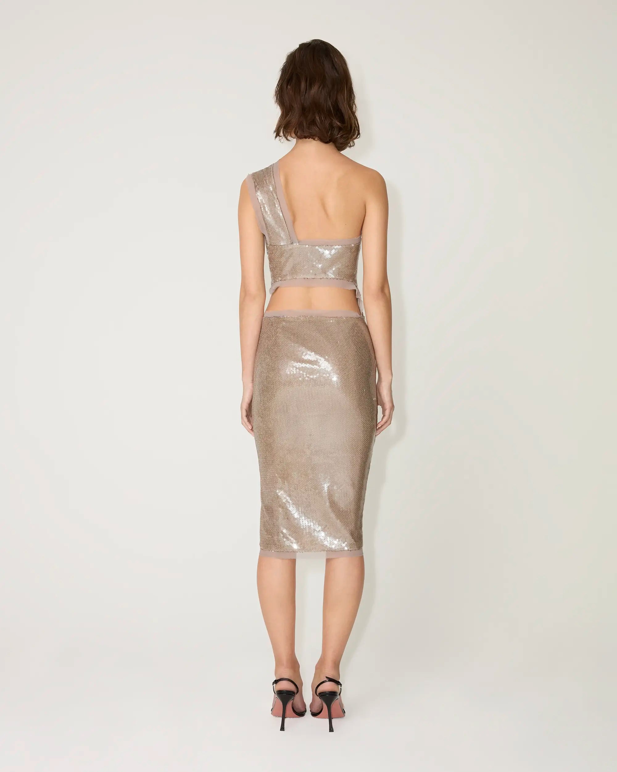 Sequin Cutout Dress | Champagne