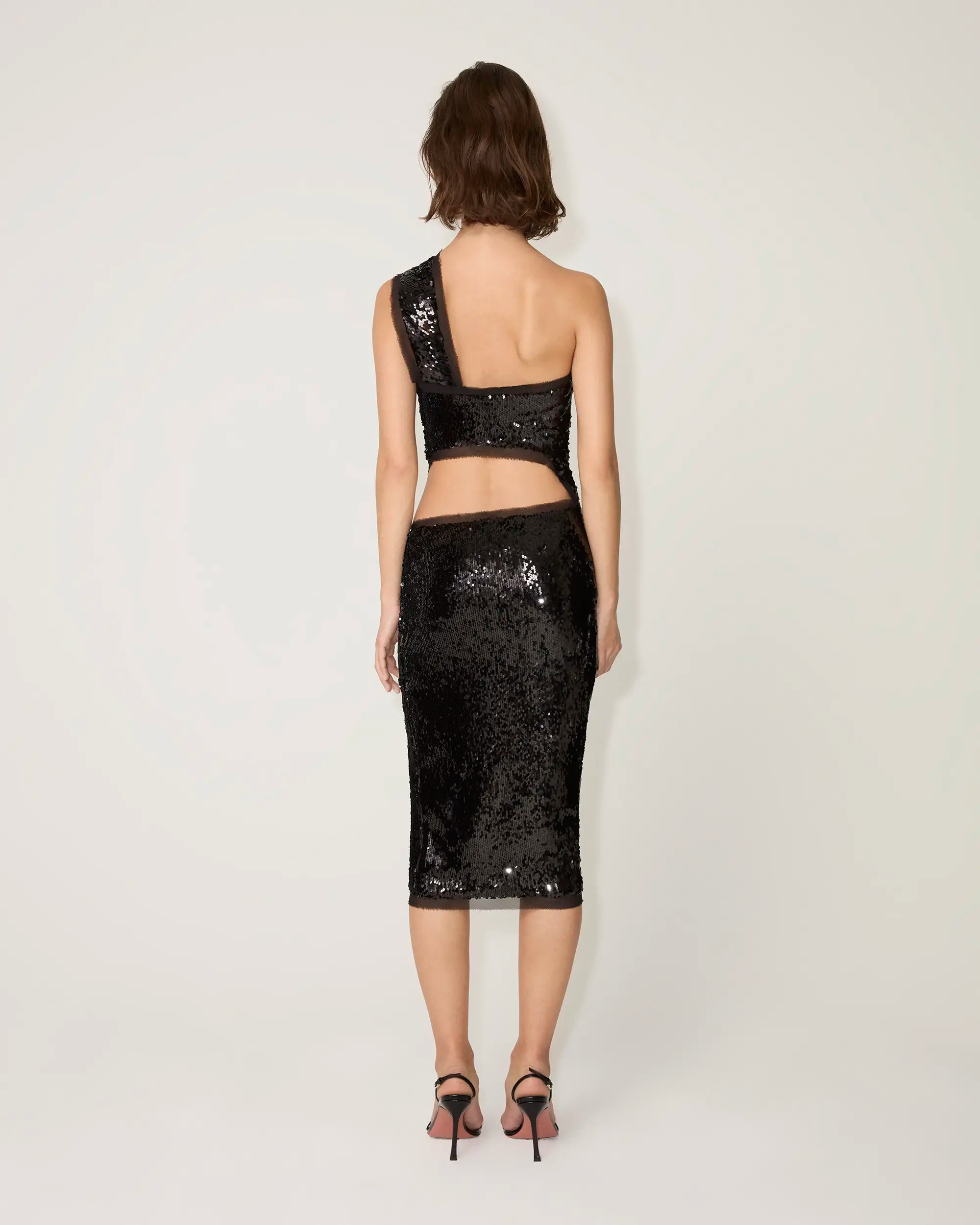 Sequin Cutout Dress | Black