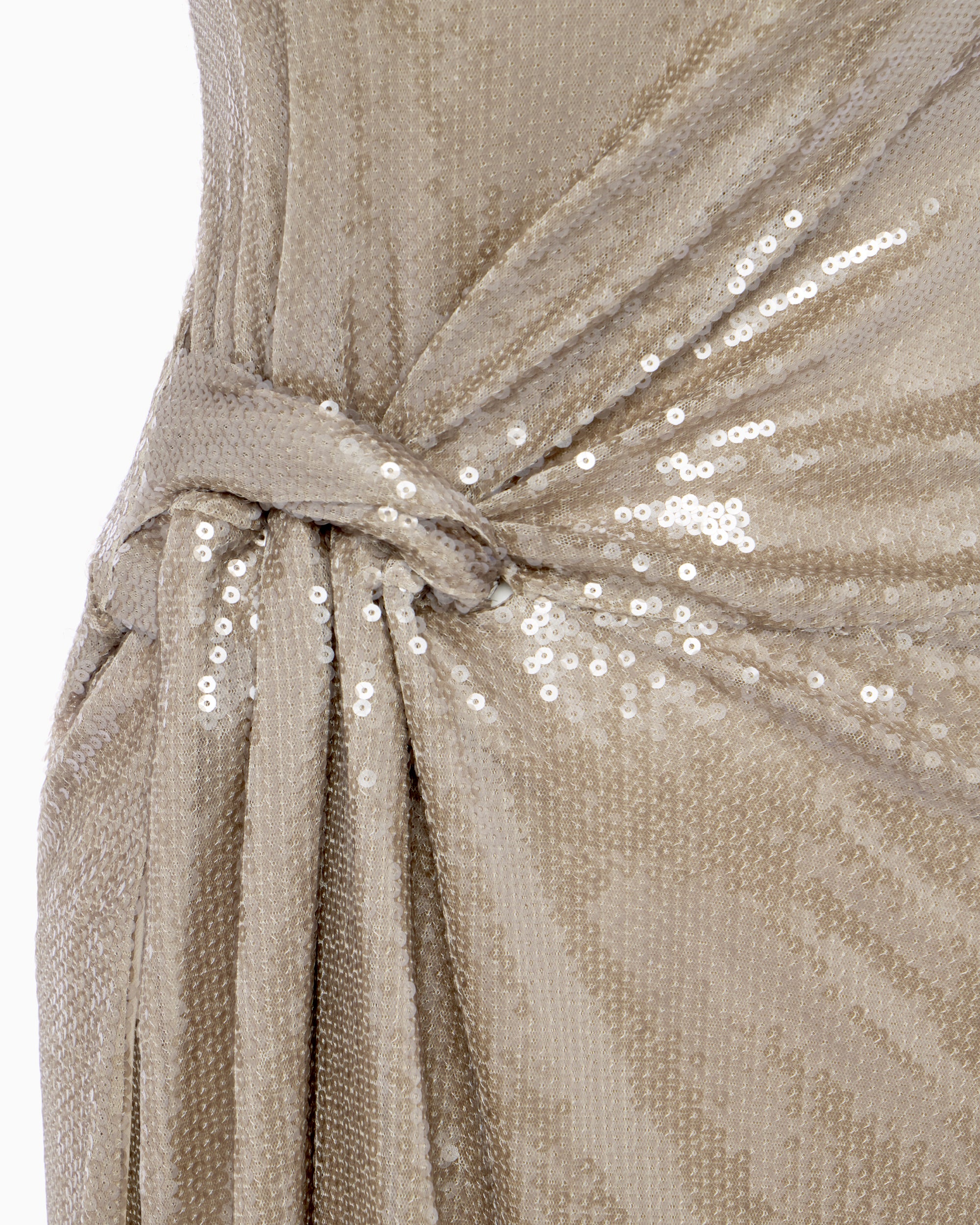 Sequin One Shoulder Gown | Champagne