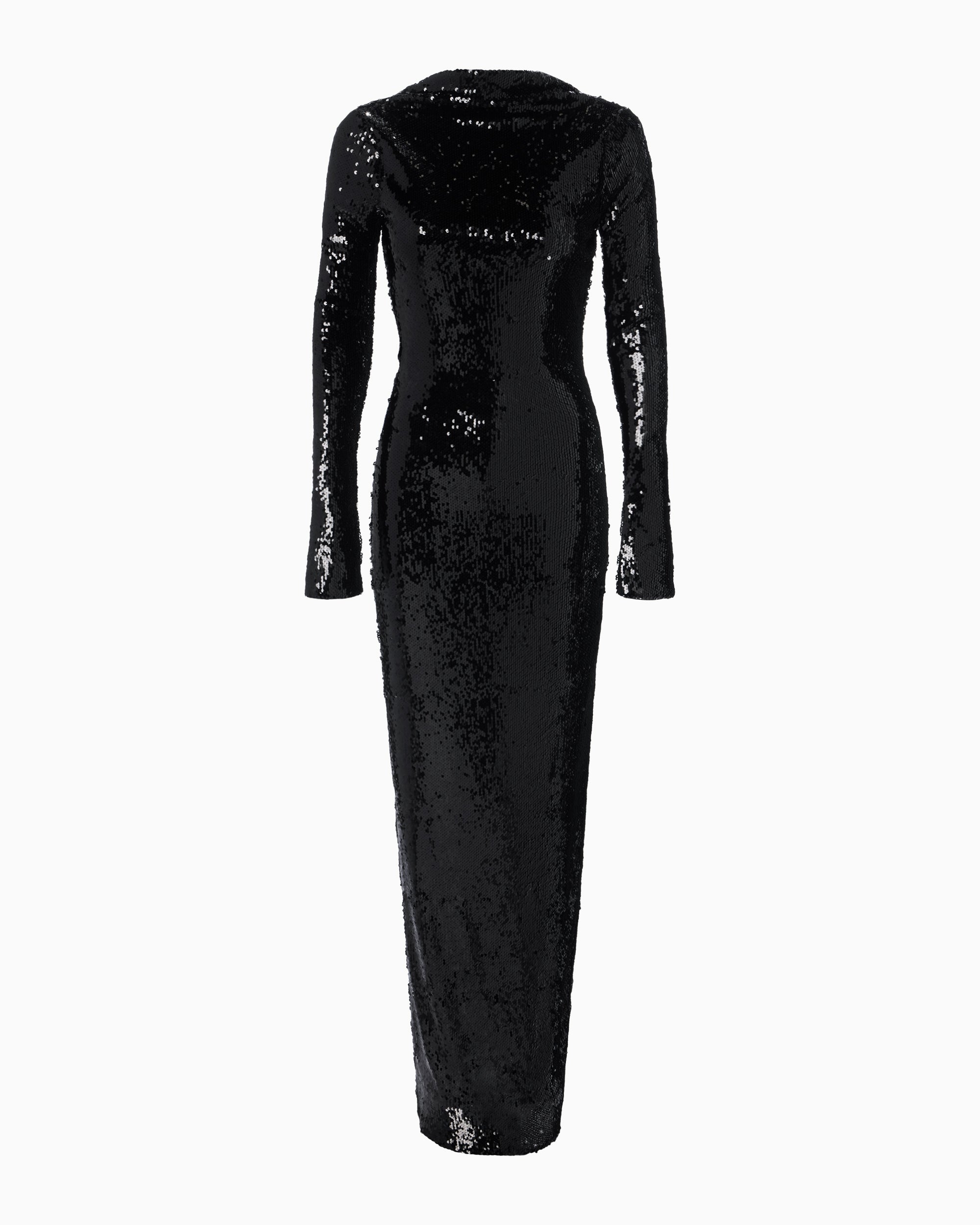 Sequin Low Back Gown | Black