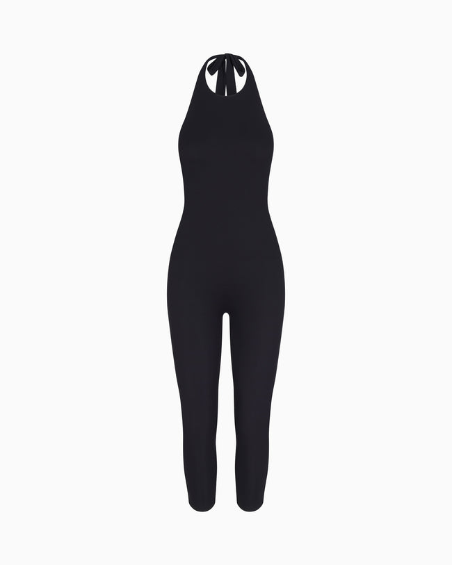 Smooth Stretch Capri Catsuit | Black