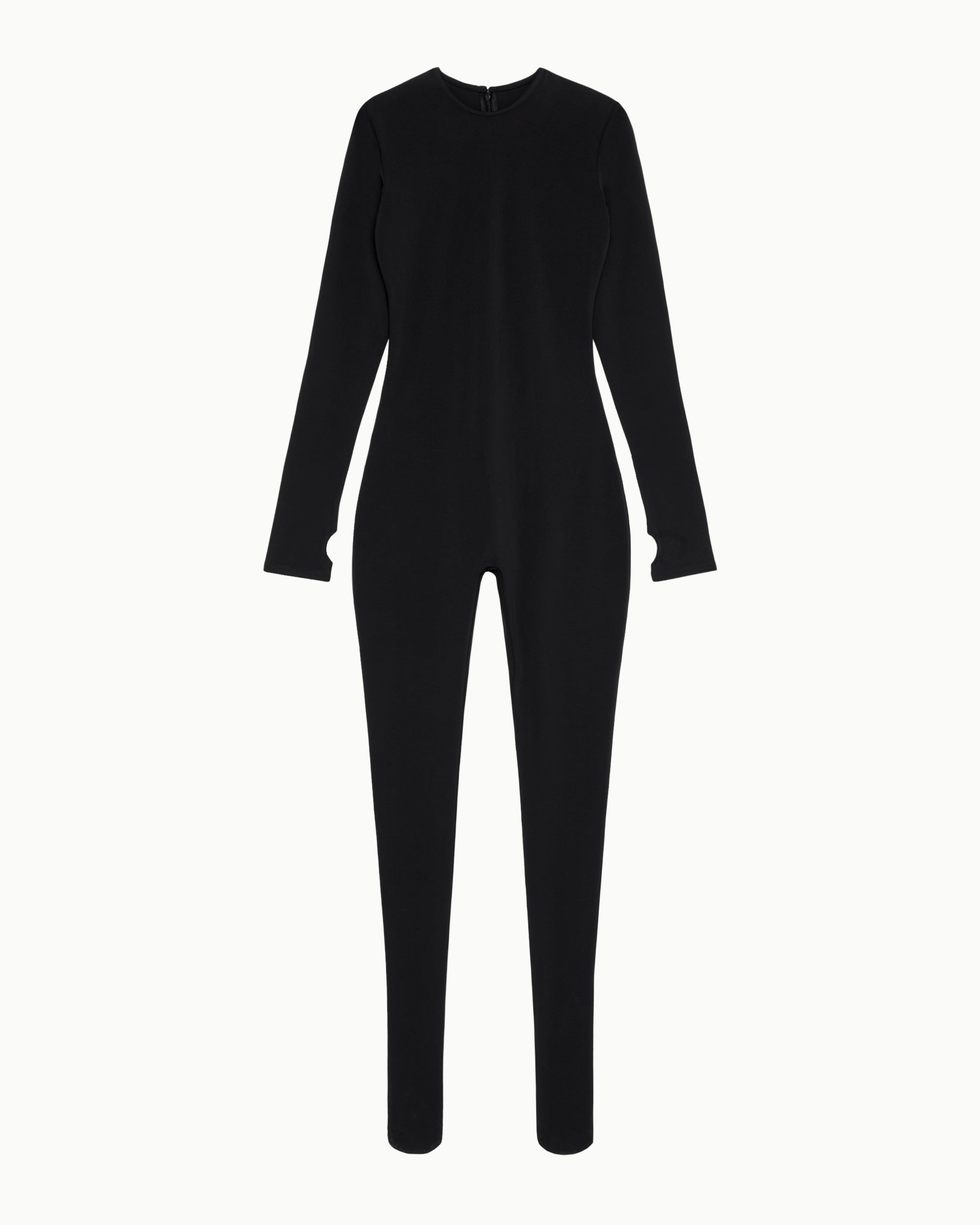 Long Sleeve Footed Catsuit | Black