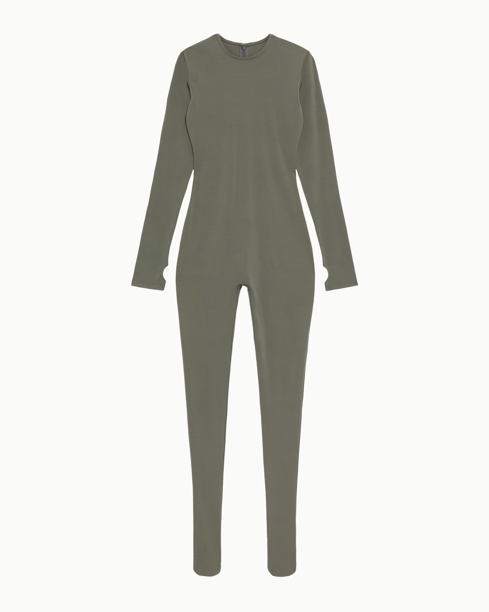 Long Sleeve Footed Catsuit | Dusty Olive