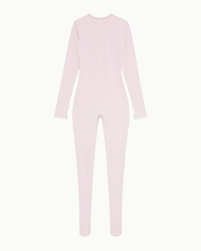 Long Sleeve Footed Catsuit | Powder Pink