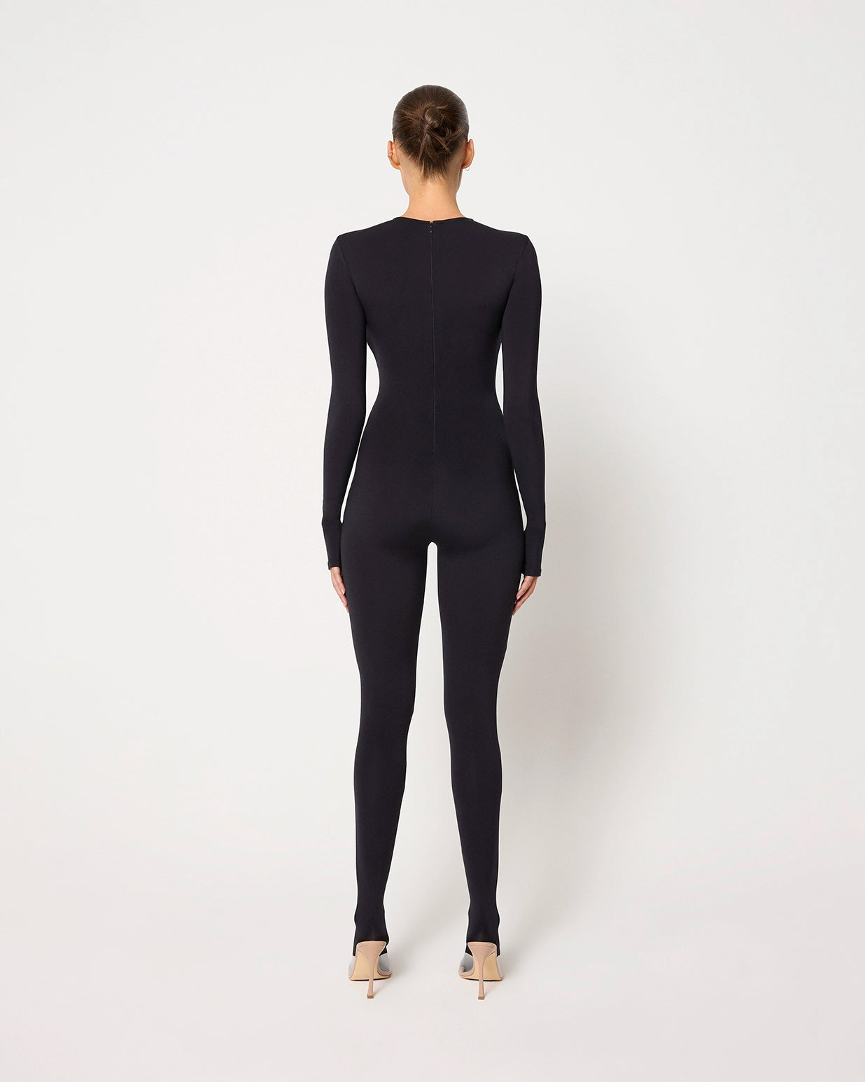 Long Sleeve Footed Catsuit | Black