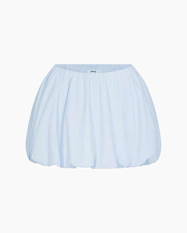 Poplin Bubble Mini Skirt | Ice Blue