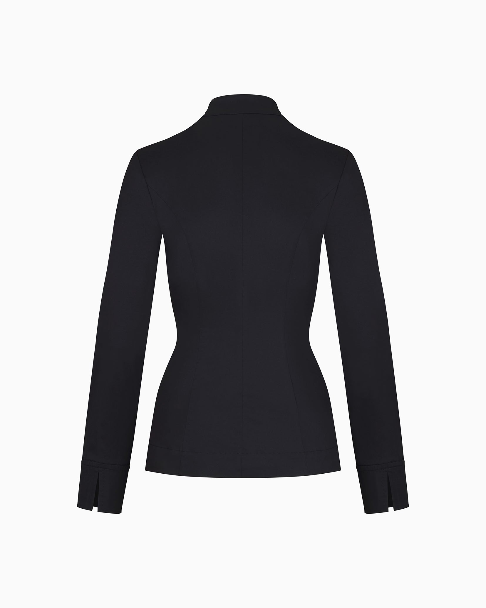 Poplin Long Zip Shirt | Black