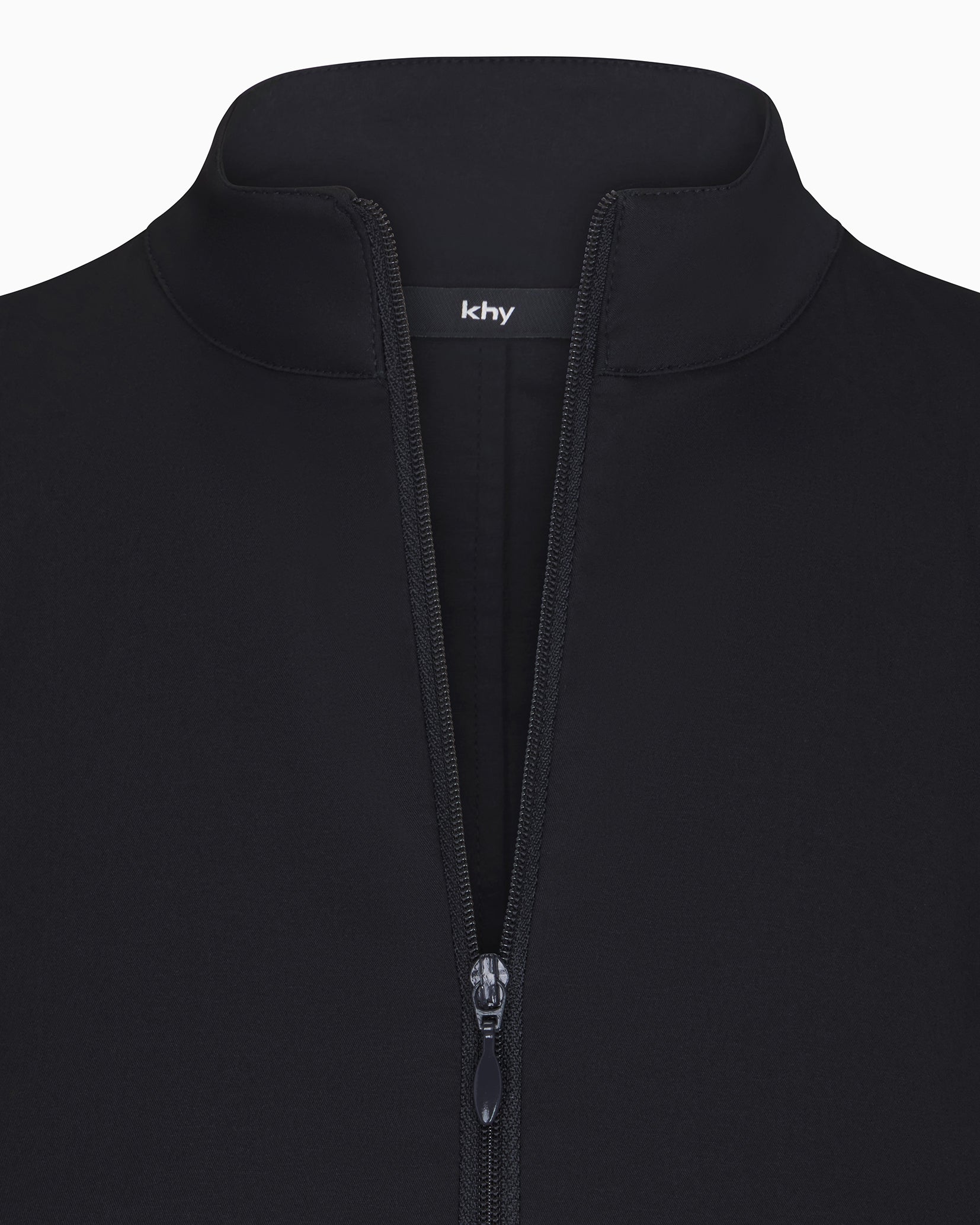 Poplin Long Zip Shirt | Black