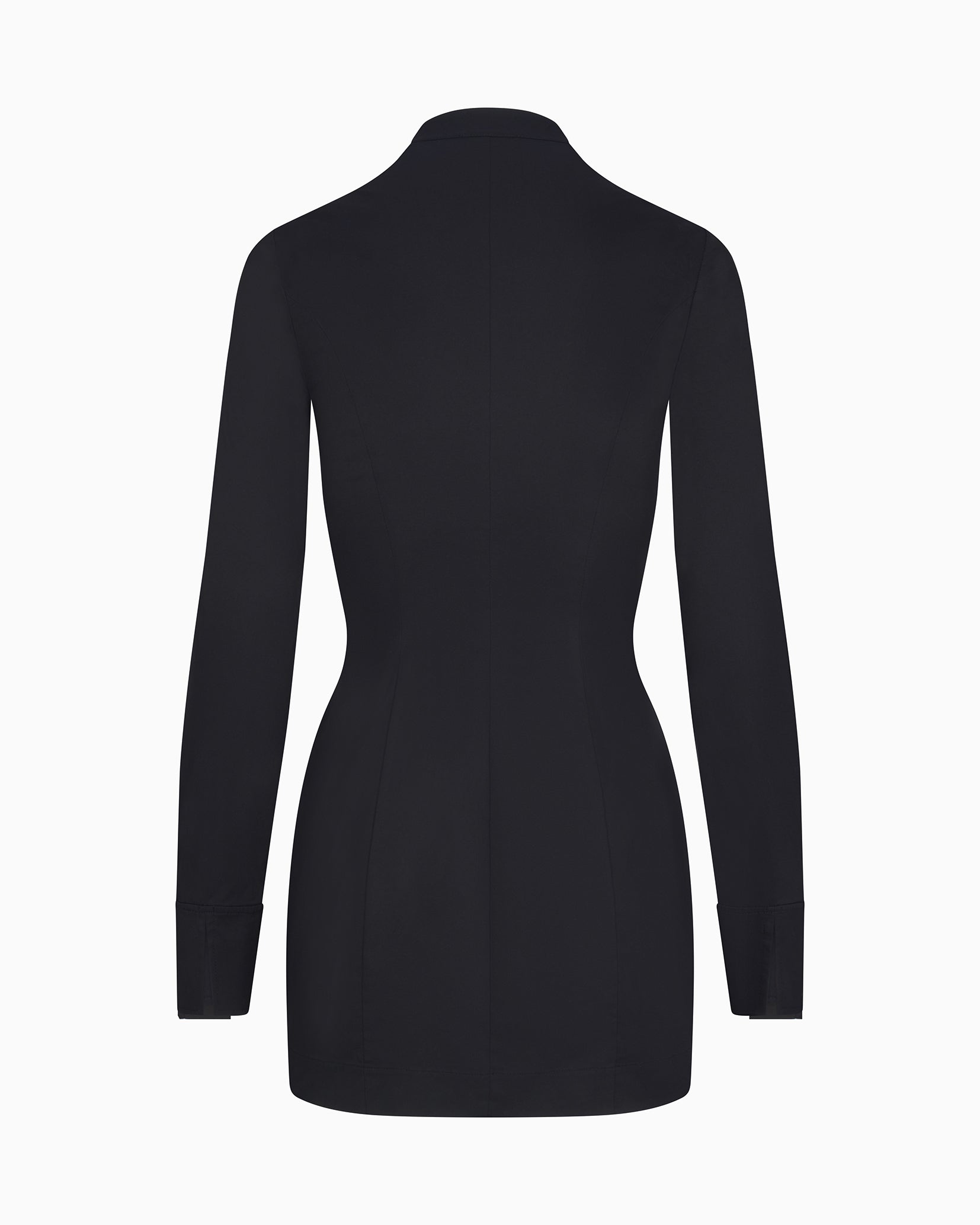 Poplin Zip Mini Dress | Black