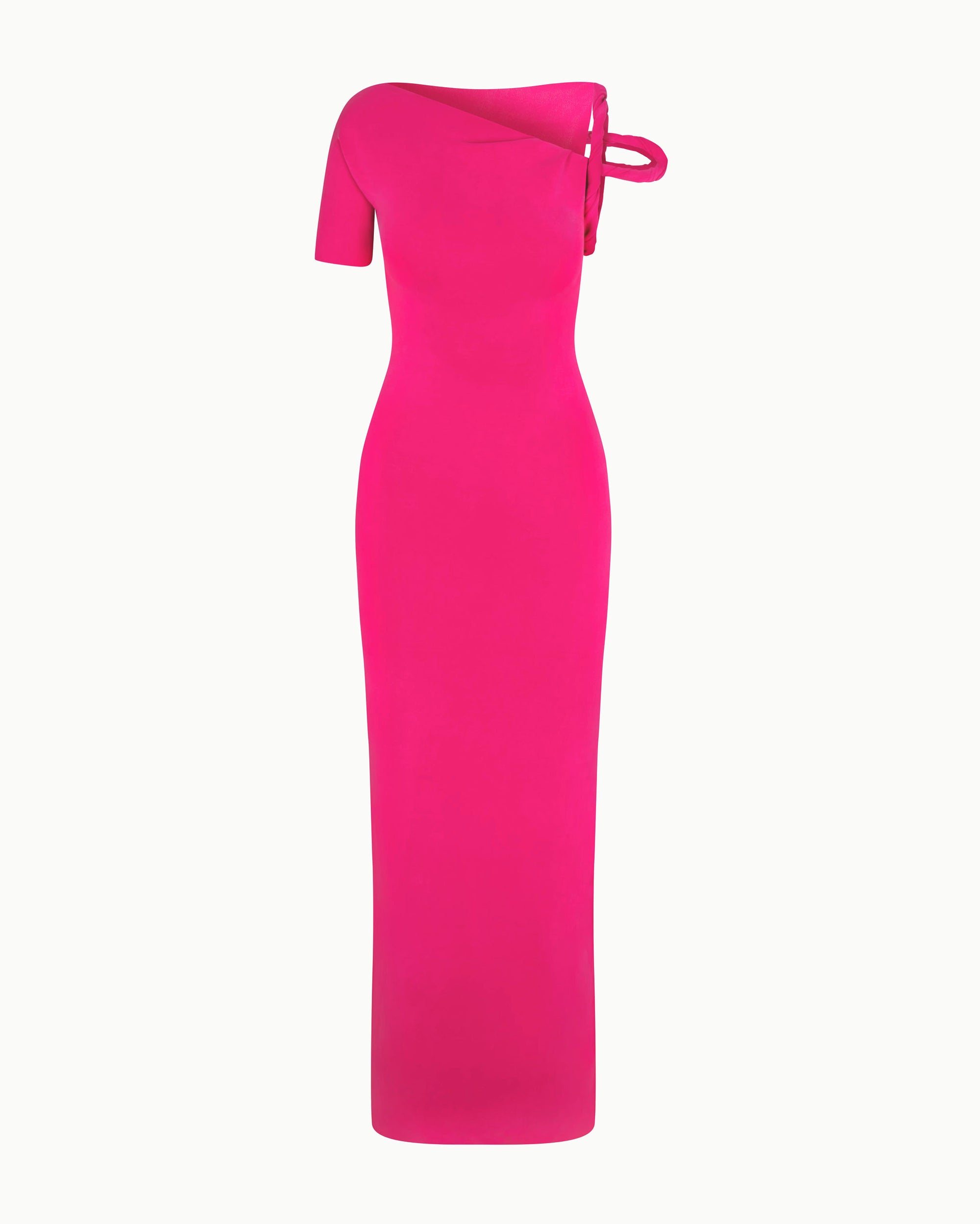 Sueded Stretch Twist Maxi Dress | Fuchsia