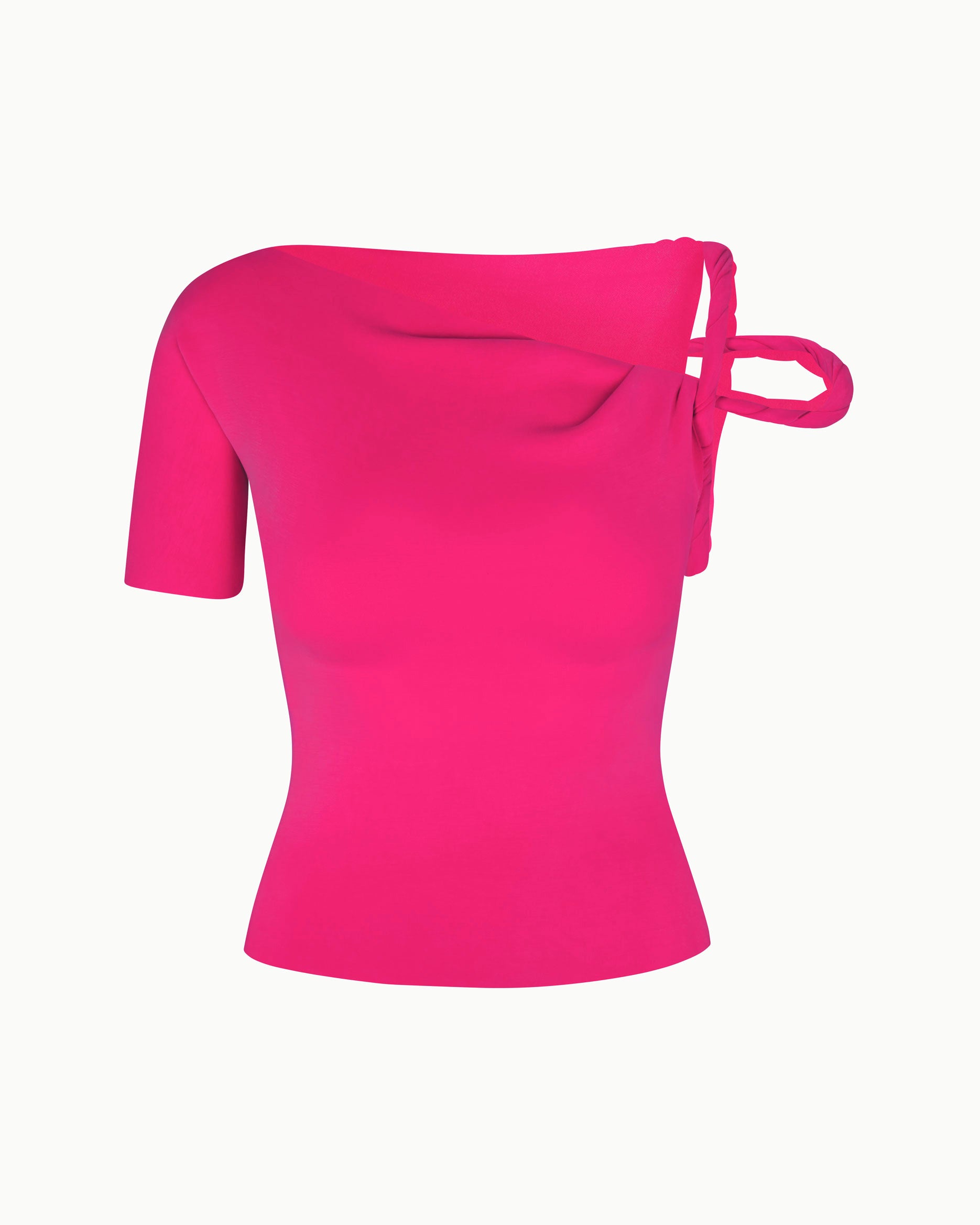 Sueded Stretch Twisted Top | Fuchsia